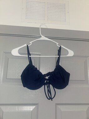 HEAT Navy Blue Cinch Underwire Bikini Swim Top